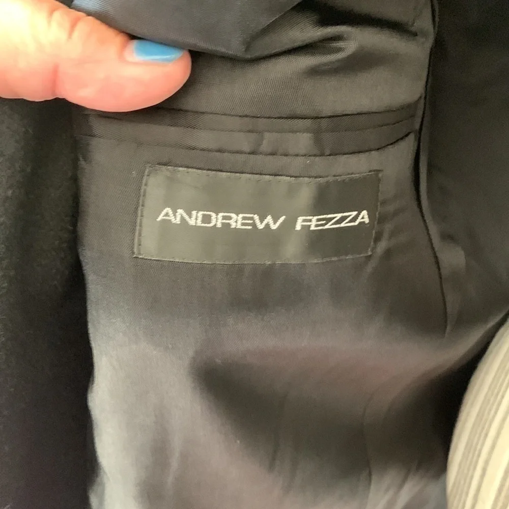 Andrew Fezza Black Single Breasted 100% Camel Hair 42L Sport Coat